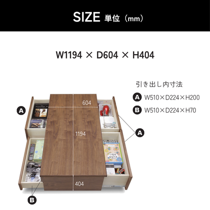 【数量限定価格】-leo- 120収納テーブル